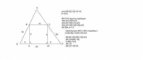 Якщо до листа сталі, який має форму трапеії з основами 15 і 25 см та бічними сторонами 18 і 20 прикл