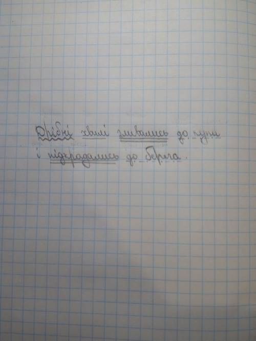 Дрібні хвилі зливались до купи і підкрадались до берега .підкреслити члени речення написати частини