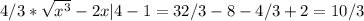 4/3* \sqrt{x^3} -2x|4-1=32/3-8-4/3+2=10/3