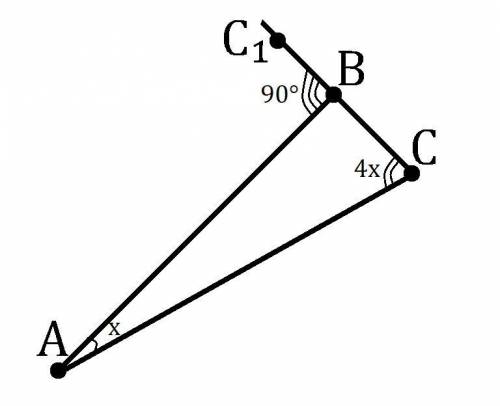 Один из внешних углов треугольника равен 90 градусам. углы не смежные с данным углом, относятся как
