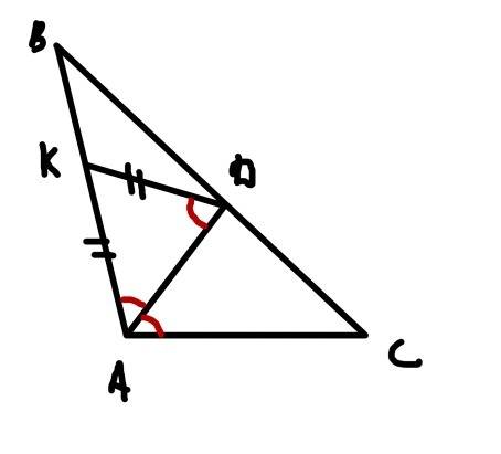 Отрезок ad является биссектрисой треугольника abc. через точку d проведена прямая, пресекающая сторо