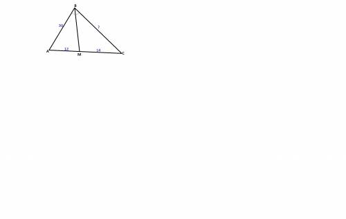 Отрезок bm- биссектриса треугольника abc,ab=30см,am=12см,mc=14см.найдите сторону bc.