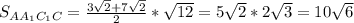 S_{AA_1C_1C} = \frac{3 \sqrt{2} +7 \sqrt{2} }{2}* \sqrt{12} =5 \sqrt{2}*2 \sqrt{3} =10 \sqrt{6}
