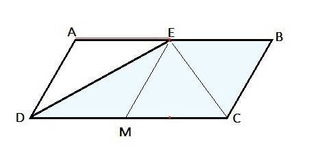 Площадь параллелограмма авсд равна 180.точка е-середина стороны.найдите площадь трапеции даес