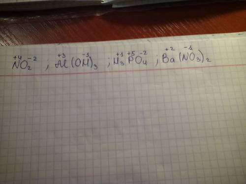 Определите степени окисления элементов в следующих соединениях: no2, al(oh)3, h3po4, ba(no3)2