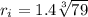 r_{i} = 1.4\sqrt[3]{79}