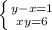 \left \{ {y-x}{=1}} } \atop {xy=6}} \right.