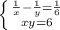 \left \{ {{ \frac{1}{x}- \frac{1}{y}= \frac{1}{6} } \atop {xy=6}} \right.