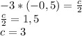 -3*(-0,5)= \frac{c}{2} \\ \frac{c}{2} =1,5 \\ c=3