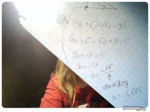 Найдите p(a)=p1(a)+p2(a),если: а) p1(a)=4a+6; p2(a)=5a−9