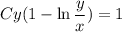 Cy(1-\ln \dfrac{y}{x} )=1