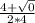 \frac{4+ \sqrt{0} }{2*4}