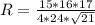 R= \frac{15*16*17}{4*24* \sqrt{21} }