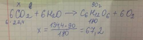 Впроцессе фотосинтеза из co2 и н2о образуется глюкоза (c6h12o6) и выделяется кислород. какой объем у