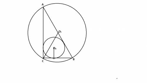 Радиус окружности, описанной вокруг прямоугольного треугольника, равна 10 см, а катет - 16 см. найди