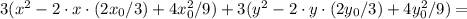 3(x^2-2\cdot x\cdot (2x_0/3)+4x_0^2/9)+3(y^2-2\cdot y\cdot (2y_0/3)+4y_0^2/9)=