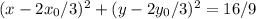 (x-2x_0/3)^2+(y-2y_0/3)^2=16/9