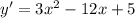 y'=3x^2-12x+5