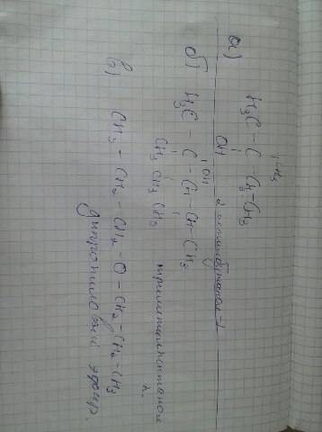 1)напишите формулы. а)2-метилбутанол-2, б)2,3,4-триметилпентанол-2, в)дипропиловый эфир. 2)допишите