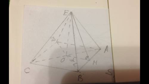 Апофема правильної чотирикутної піраміди дорівнює 1 см і нахилена до площини основи під кутом 60* ..