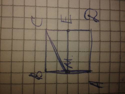 Точка м середина стороны ав квадрата авсd со стороной 10 см. каким должен быть радиус окружности с ц