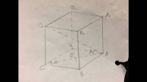 1. диагональ куба равна 6 см. найдите: а) ребро куба; б) косинус угла между диагональю куба и плоско