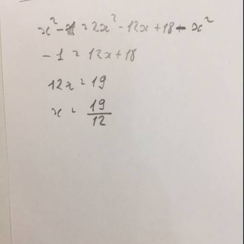 Решите уравнение (x–1)(x+1)=2(x–3)^2–x^2
