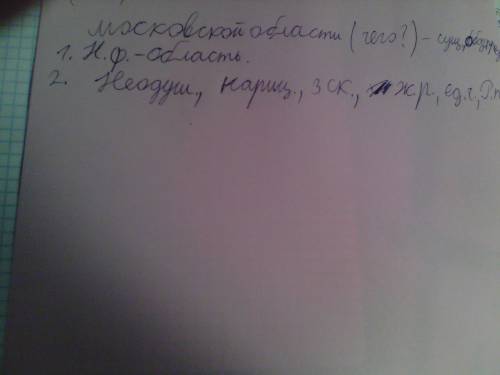 Произведи марфологический разбор словочетаний: (московской области)