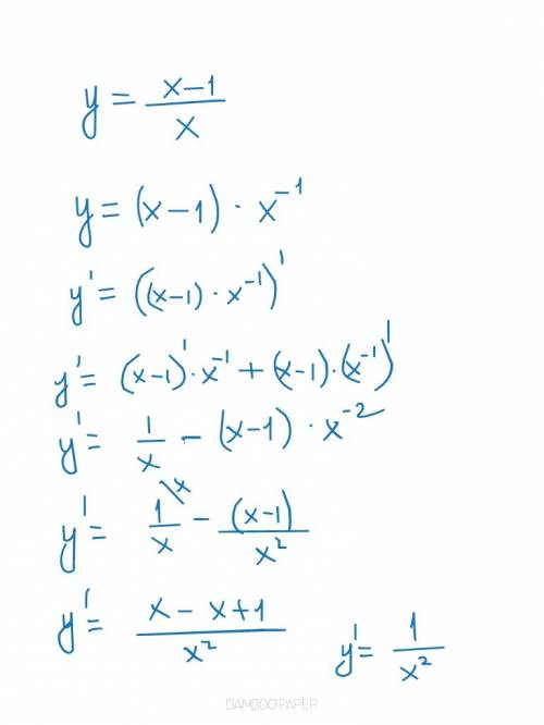 Найдите производную функции y=x-1/x рассчитать