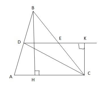 Втреугольнике авс средняя линия де, площадь сде=25см,найти площадь авс