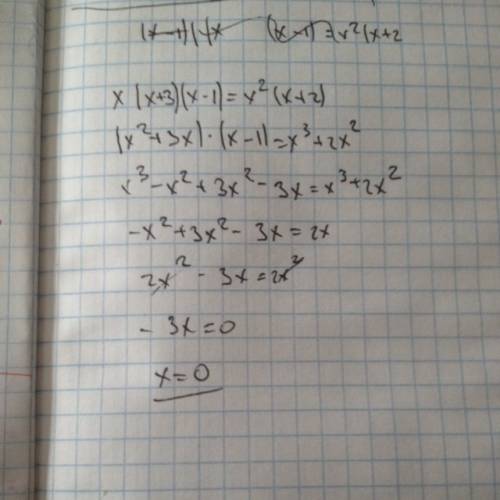 Решите уравнение x(x+3)(x-1)=x^2(x+2)