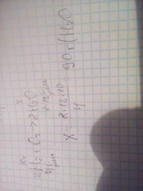 8класс , надо .тема: вычисления по уравнениям . дано: m h2 = 10г . найти m h2o