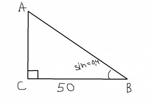 Втреугольнике авс угол асв равен 90 градусов, вс =50, sin угла авс= 0.4. найдите площадь треугольник