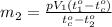 m_2= \frac{pV_1(t_1^o-t_c^o)}{t_c^o-t_2^o}