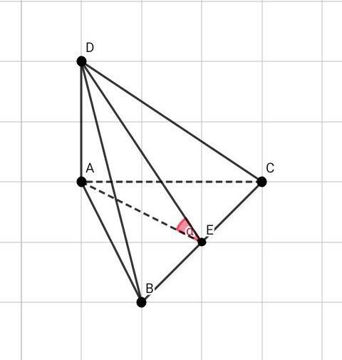 Дана треугольная пирамида dabc. известно, что ребро da перпендикулярно плоскости abc, треугольник ab