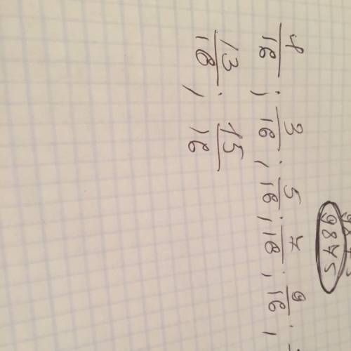 Определи все числа, которые можно подставить вместо буквы x в числителе правильной дроби x/16, чтобы