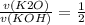 \frac{v(K2O)}{v(KOH)} = \frac{1}{2}