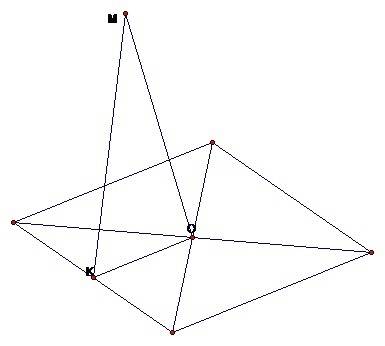 Ом- перпендикуляр к плоскости квадрата авсд,где о- точка пресечения диагоналей.найти расстояние от т