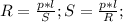 R= \frac{p*l}{S}; S= \frac{p*l}{R};