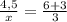 \frac{4,5}{x} = \frac{6+3}{3}