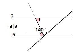 Две параллельные прямые пересечены третьей прямой так, что один из образовавшихся углов равен 140грд