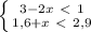 \left \{ {{3-2x\ \textless \ 1} \atop {1,6+x\ \textless \ 2,9}} \right.