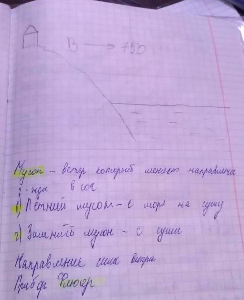 Прочитайте описание муссона и бриза. муссон - крупномасштабный воздушный поток с соответствующим ком