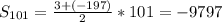 S_{101}=\frac{3+(-197)}{2}*101=-9797