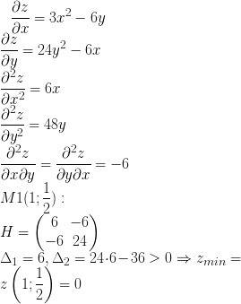 Z=x^3+8y^3-6xy+1 найти экстремум решить