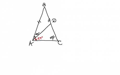 Вравнобедренном треугольнике abc с основанием ac проведена биссектриса ad. найдите угол dac, если уг