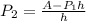 P_{2} = \frac{A - P_{1}h}{h}