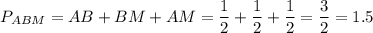 P_{ABM}=AB+BM+AM=\dfrac{1}{2}+\dfrac{1}{2}+\dfrac{1}{2}=\dfrac{3}{2}=1.5