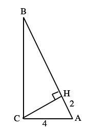 Впрямоугольном треугольнике авс катет ас равен 4 см ,прекция этого катета к гипотенузе ав 2 см.найди