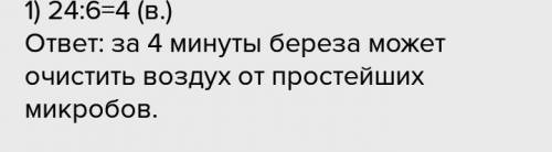 Черемуха имеет свойство очищать воздухьза 6 мин,что составляет 24%времени,за которое береза очищает